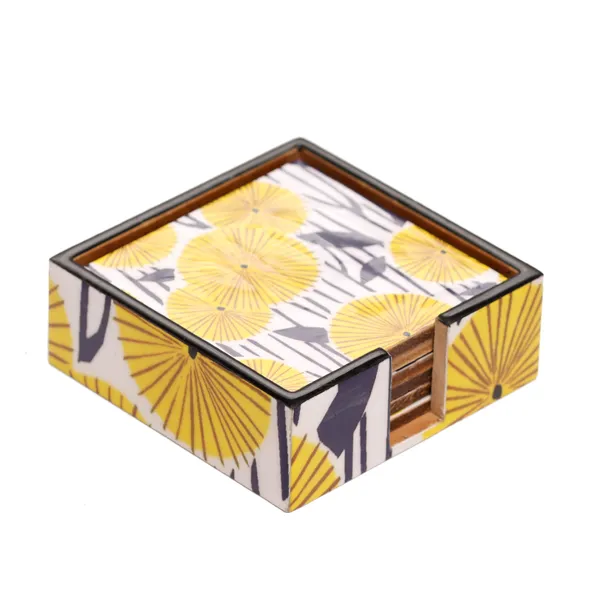 Yellow_&_Blue_Wooden_Set_Of_6_Enamel_Coated_Wooden_Coasters_With_Stand_For_Home_And_Dining_Table_,_Stylish_Coasters_For_Tea_Coffee_And_Bar_(_(10X10)Cm_)