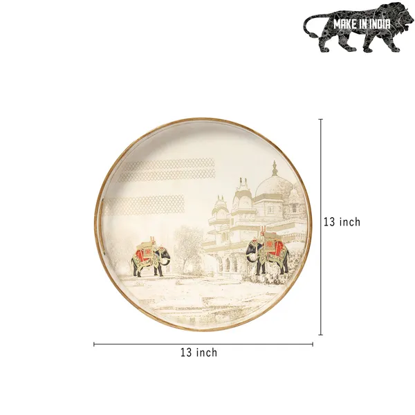 Cream_&_Gold_Wooden_Waterproof_Wooden_Enamel_Coated_Round_Serving_Tray_With_Handles_For_Home_&_Dining_Table_,_Multipurpose_Tray_,_Serving_Tray_(_(33X33X5)Cm_)
