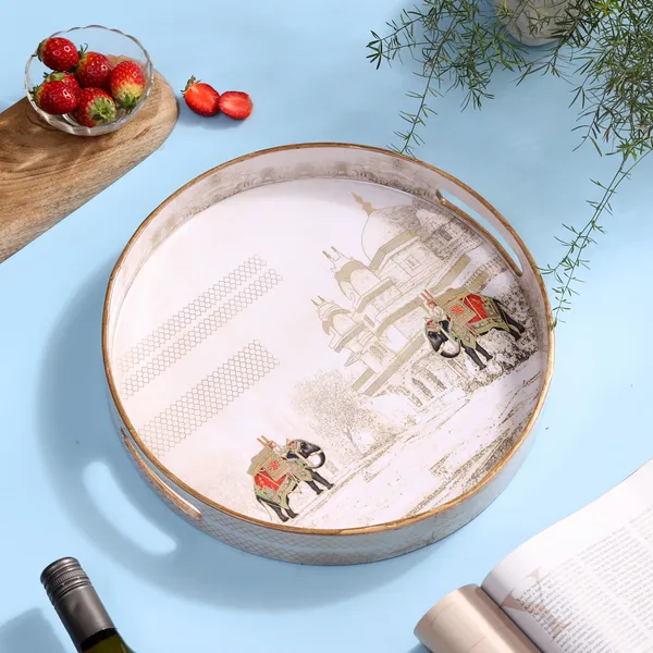 Cream_&_Gold_Wooden_Waterproof_Wooden_Enamel_Coated_Round_Serving_Tray_With_Handles_For_Home_&_Dining_Table_,_Multipurpose_Tray_,_Serving_Tray_(_(33X33X5)Cm_)