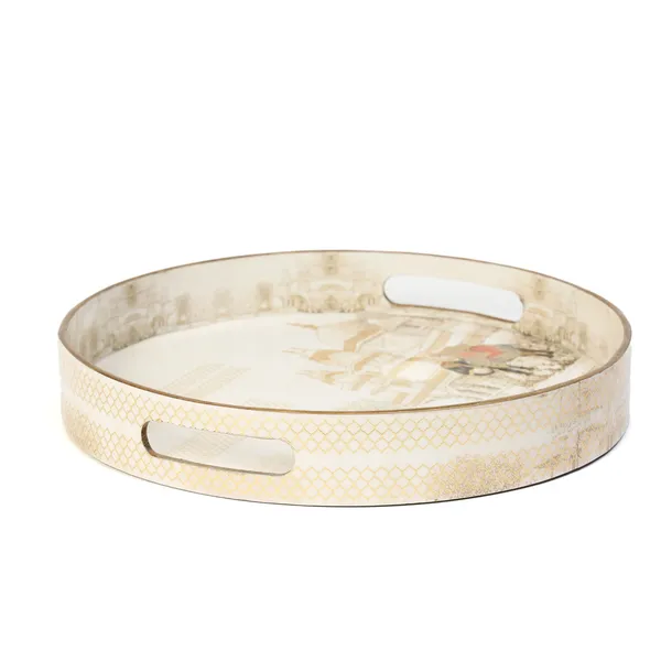 Cream_&_Gold_Wooden_Waterproof_Wooden_Enamel_Coated_Round_Serving_Tray_With_Handles_For_Home_&_Dining_Table_,_Multipurpose_Tray_,_Serving_Tray_(_(33X33X5)Cm_)