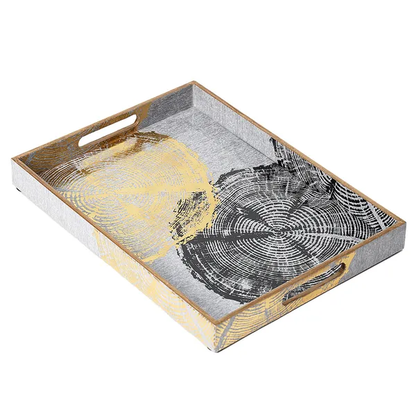 White_&_Gold_Wooden_Waterproof_Wooden_Enamel_Coated_Rectangular_Serving_Tray_With_Handles_For_Home_&_Dining_Table_,_Multipurpose_Tray_,_Serving_Tray_(_(38X28X5)Cm_)