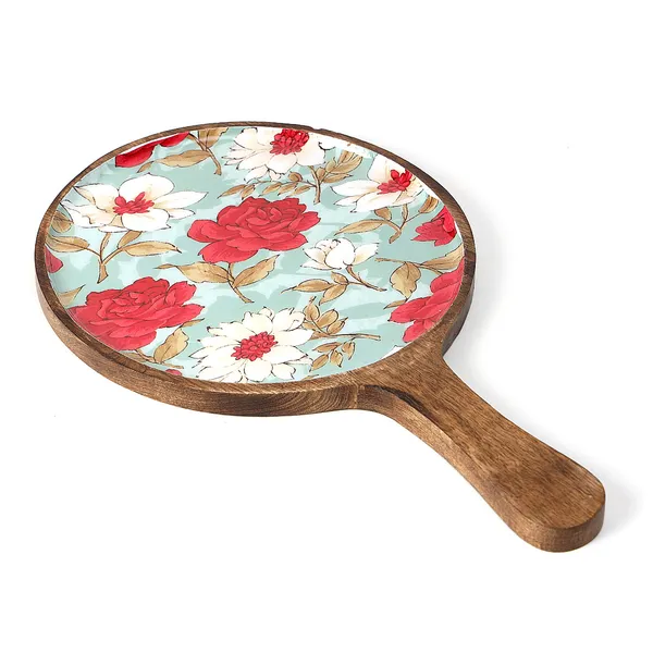 Red_&_Blue_Wooden_Enamel_Coated_Round_Pizza_Serving_Platter_In_Mangowood_,_Snacks_Platter_For_Home_&_Dining_Table_,_Multipurpose_Tray_,_Serving_Tray_With_Handle_(_(25X25)Cm_)