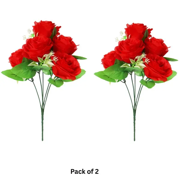 Artificial_Big_Red_Rose_Flower_Bunch_With_Green_Leaves_Decorative_Floral_Arrangement_For_Home_Living_Room_Bedroom_Table_Centerpiece_Decoration_Gift_Item_Pack_of_2__(Vase_Not_Included)