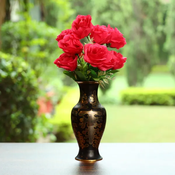 Artificial_Big_Red_Rose_Flower_Bunch_With_Green_Leaves_Decorative_Floral_Arrangement_For_Home_Living_Room_Bedroom_Table_Centerpiece_Decoration_Gift_Item_Pack_of_2__(Vase_Not_Included)