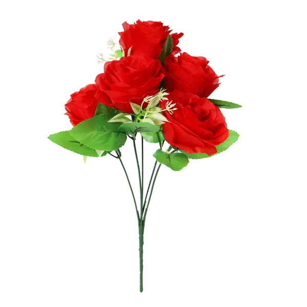 Artificial_Big_Red_Rose_Flower_Bunch_With_Green_Leaves_Decorative_Floral_Arrangement_For_Home_Living_Room_Bedroom_Table_Centerpiece_Decoration_Gift_Item_Pack_of_2__(Vase_Not_Included)