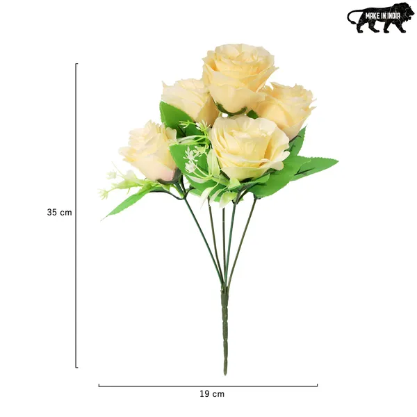 Artificial_Big_Champagne_Rose_Flower_Bunch_With_Green_Leaves_Decorative_Floral_Arrangement_For_Home_Living_Room_Bedroom_Table_Centerpiece_Decoration_Gift_Item_Pack_of_2_(Vase_Not_Included)