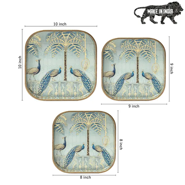 Set_of_3_Square_Curved_Wooden_Enamel_Coated_Serving_Trays_For_Home_&_Dining_Table_,_Multipurpose_Tray_Set