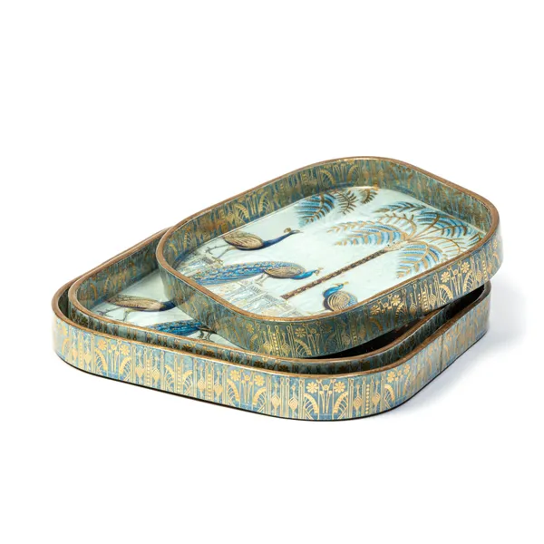 Set_of_3_Square_Curved_Wooden_Enamel_Coated_Serving_Trays_For_Home_&_Dining_Table_,_Multipurpose_Tray_Set