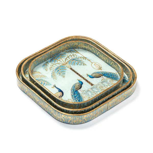 Set_of_3_Square_Curved_Wooden_Enamel_Coated_Serving_Trays_For_Home_&_Dining_Table_,_Multipurpose_Tray_Set