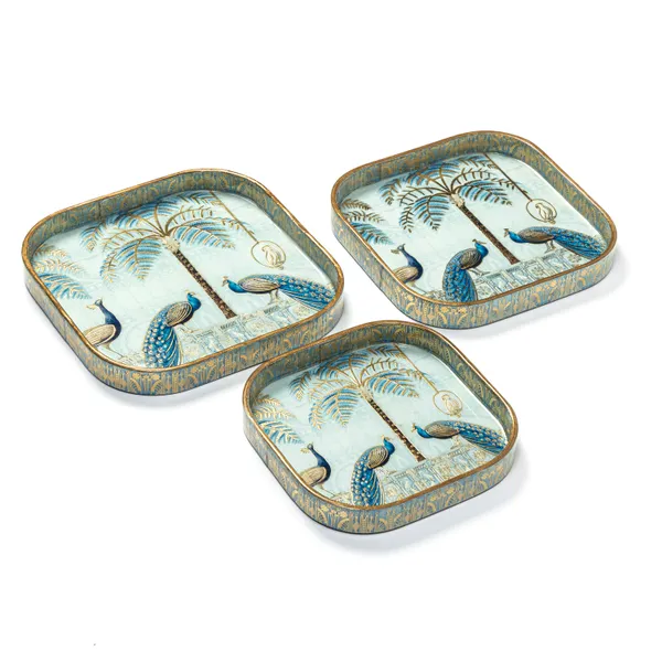 Set_of_3_Square_Curved_Wooden_Enamel_Coated_Serving_Trays_For_Home_&_Dining_Table_,_Multipurpose_Tray_Set
