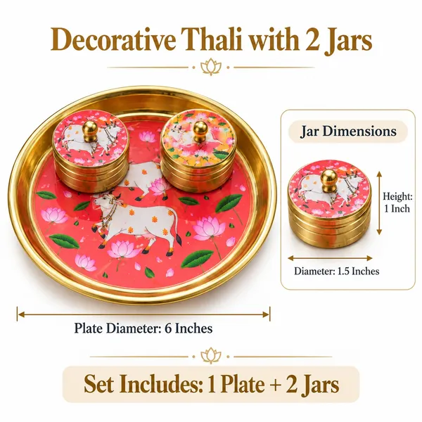 Brass_Sindoor_Thali_Set_with_2_Kumkum_Roli_Containers_|_Decorative_Pichwai_Design_Traditional_Pooja_Thali_for_Wedding,_Karwa_Chauth_&_Festive_Gifting