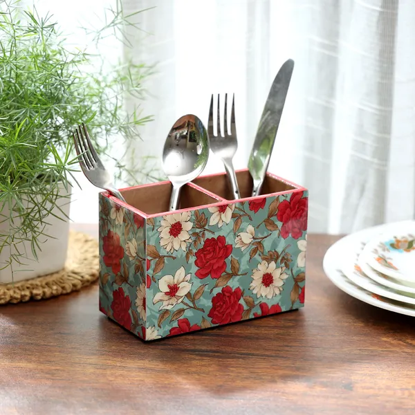 Enamel_Coated_Premium_Waterproof_Multiutility_Wooden_Holders_with_2_Sections_|_Spoon_Stand_Chammach_Holder|_Pen_Stand_(15x10_cm)