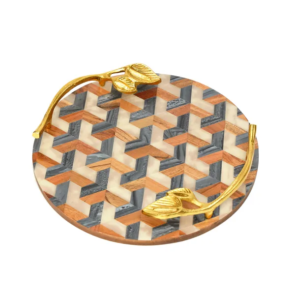 Multicolor_Wooden_Resin_Round_Serving_Platter_With_Inlay_Work_In_Resin_And_Wood_,_Snacks_And_Cheese_Platter_For_Home_&_Dining_Table_,_Multipurpose_Tray_With_Handles_(_(30X30)Cm_)