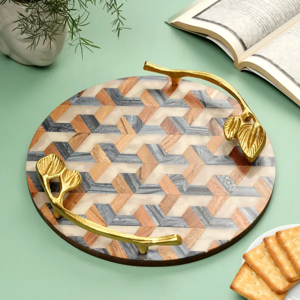 Multicolor_Wooden_Resin_Round_Serving_Platter_With_Inlay_Work_In_Resin_And_Wood_,_Snacks_And_Cheese_Platter_For_Home_&_Dining_Table_,_Multipurpose_Tray_With_Handles_(_(30X30)Cm_)