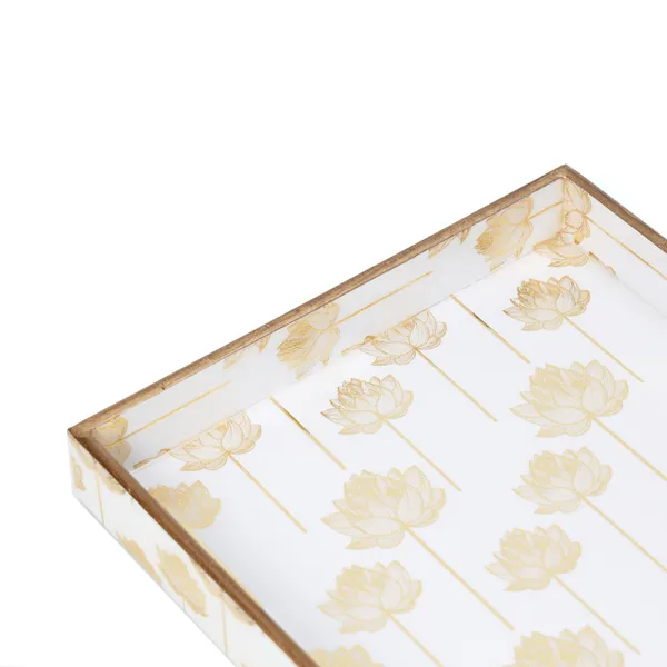 White_&_Gold_Wooden_Waterproof_Wooden_Enamel_Coated_Serving_Tray_For_Home_And_Dining_Table_,_Multipurpose_Tray_(_(25X25X4)Cm_)