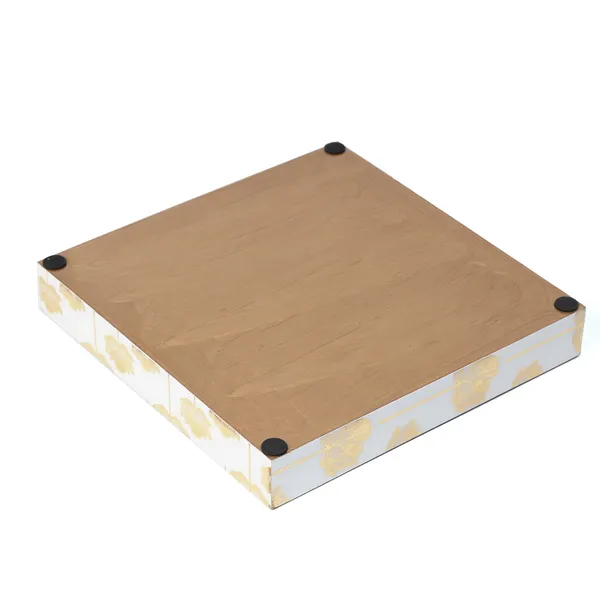 White_&_Gold_Wooden_Waterproof_Wooden_Enamel_Coated_Serving_Tray_For_Home_And_Dining_Table_,_Multipurpose_Tray_(_(25X25X4)Cm_)