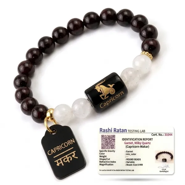 Certified_Capricorn_Zodiac_Bracelet_|_Natural_Garnet_&_Milky_Quartz_Healing_Gemstones