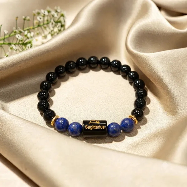 Certified_Sagittarius_Zodiac_Bracelet_|_Natural_Obsidian_&_Lapis_Lazuli_Healing_Gemstones