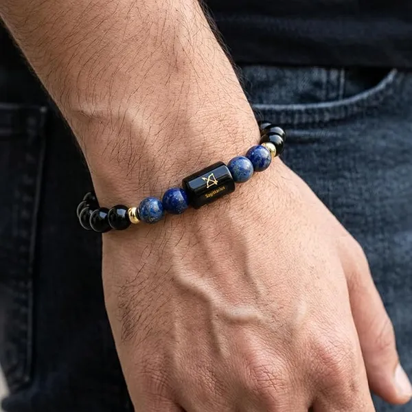 Certified_Sagittarius_Zodiac_Bracelet_|_Natural_Obsidian_&_Lapis_Lazuli_Healing_Gemstones