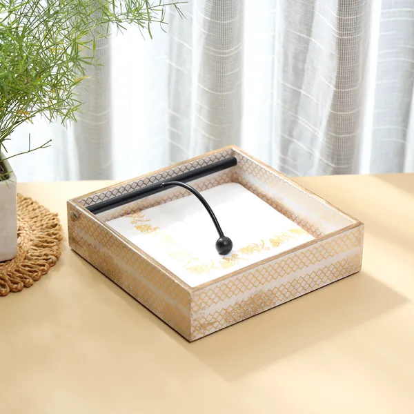 Combo_Set_of_WaterProof_Tray_Utility_Holder_and_Napkin_Holder_Wooden_Enamel_Tray_2_section_Stand_and_Napkin_Holder_for_Home_and_Office