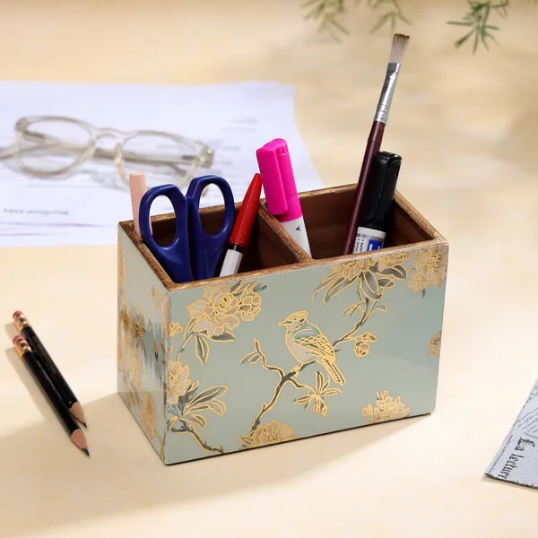 Combo_Set_of_WaterProof_Tray_Utility_Holder_and_Napkin_Holder_Wooden_Enamel_Tray_2_section_Stand_and_Napkin_Holder_for_Home_and_Office