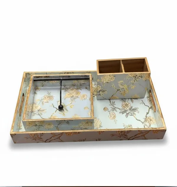Combo_Set_of_WaterProof_Tray_Utility_Holder_and_Napkin_Holder_Wooden_Enamel_Tray_2_section_Stand_and_Napkin_Holder_for_Home_and_Office