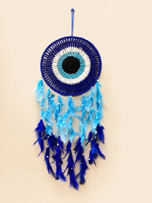 Crochet_Evil_Eye_Dream_Catcher_with_Blue_Feathers_&_Beads_for_Bedroom,_Living_Room_&_Main_Door_Decor_(24x8_Inches)