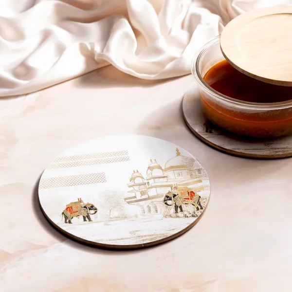 Cream_&_Gold_Wooden_Set_Of_2_Enamel_Coated_Round_Wooden_Trivets_For_Home_,_Waterproof_Printed_Big_Coasters_For_Table_(_(20X20)Cm_)_(Set_Of_2)