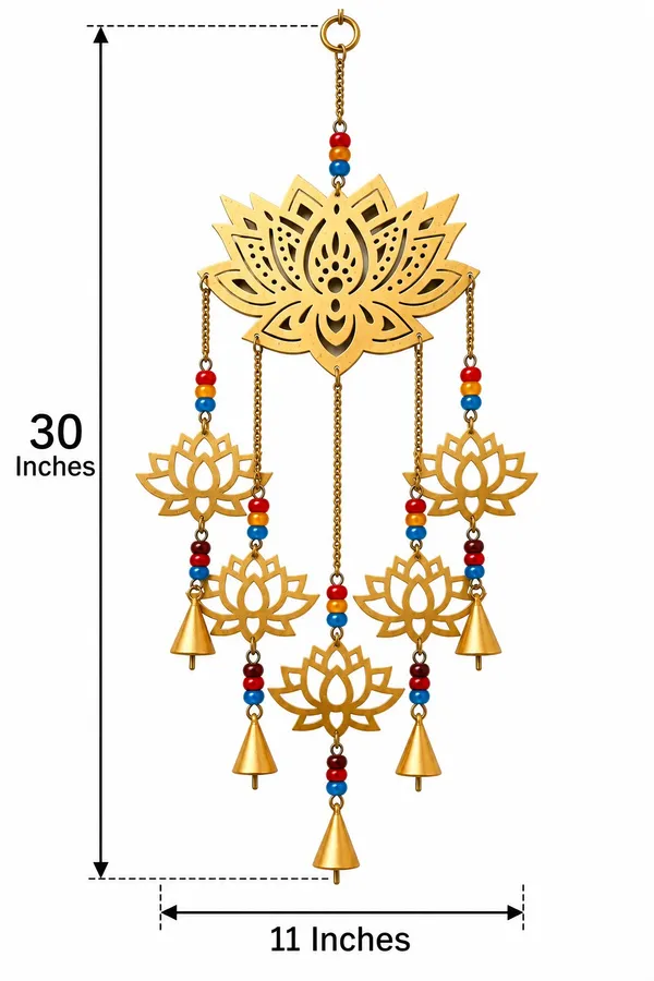 Decorative_Golden_Metal_Lotus_Wall_Hanging_|_Traditional_Floral_Wind_Chime_for_Home_Décor,_Entrance,_Door,_Balcony_&_Festive_Decoration