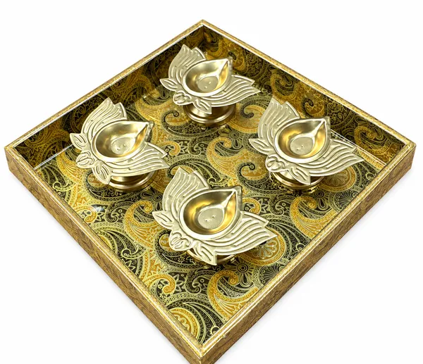 Decorative_Wooden_Tray_with_4_Golden_Metal_Diyas_|_Traditional_Diwali_Pooja,_Festive_Home_Décor_&_Gifting_Set