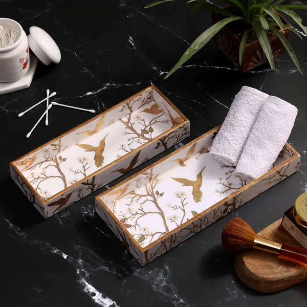Wooden_Enamel_Coated_Rectangle_Set_of_2_Trays_|_Serving_Tray_for_Home_&_Dining_Table_|_Printed_Multipurpose_Trays__(12x5_,_11x4_Inches)