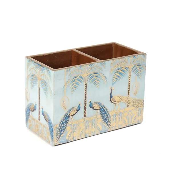 Enamel_Coated_Multiutility_Wooden_Holders_with_2_Sections_|_Trending_Spoon_Stand_Chammach_Holder|_Pen_Stand_(15xX10_cm)