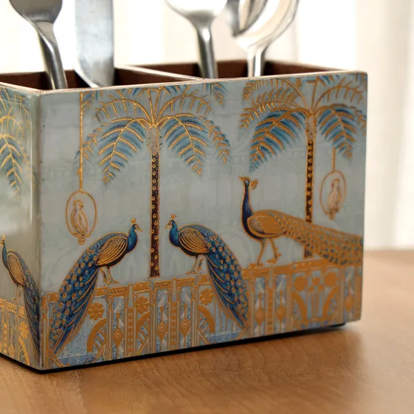 Enamel_Coated_Multiutility_Wooden_Holders_with_2_Sections_|_Trending_Spoon_Stand_Chammach_Holder|_Pen_Stand_(15xX10_cm)