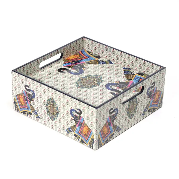 Multicolor_Wooden_Wooden_Enamel_Coated_Multi_Serving_Tray_With_3_Drawers_For_Home_,_Multi_Storage_Organizer_Tray_,_Dining_Tray_,_Drawer_Tray_(_(25X25X12)Cm_)