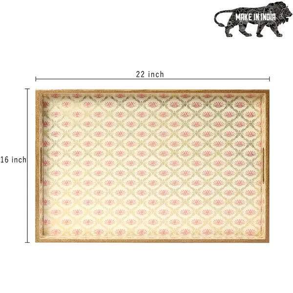 White,_Pink_&_Gold_Wooden_Waterproof_Wooden_Enamel_Coated_Rectangular_Serving_Tray_With_Handles_For_Home_&_Dining_Table_,_Multipurpose_Tray_,_Big_Serving_Tray_(_(56X41X5)Cm_)