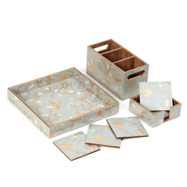 Silver_&_Gold_Wooden_Waterproof_Wooden_Enamel_Coated_Square_Serving_Tray_And_Coasters_And_Cutlery_Holder_Set_For_Home_And_Dining_Table_,_Multipurpose_Tray_&_Utility_Holder_(_(36X25X4||10X10||21X10)Cm_)_(Set_Of_3)