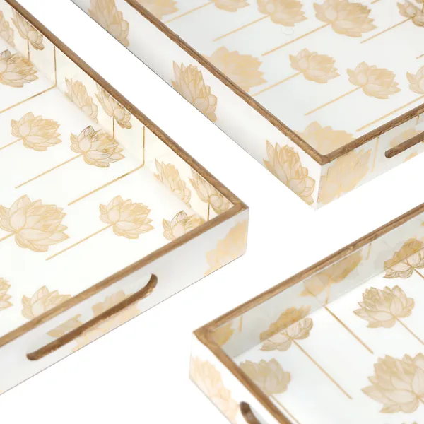 White_&_Gold_Wooden_Waterproof_Wooden_Enamel_Coated_Rectangular_Trays_With_Handle_,_Serving_Trays_For_Home_&_Dining_Table_,_Multipurpose_Trays_(_(41X25||36X20||30X15)Cm_)_(Set_Of_3)