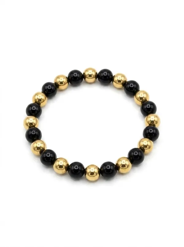 Golden_Hematite_and_Black_Beaded_Healing_Bracelet_-_Root_Chakra_Balance,_Grounding_Energy,_and_Protection_Stretch_Wristband_for_Men_and_Women