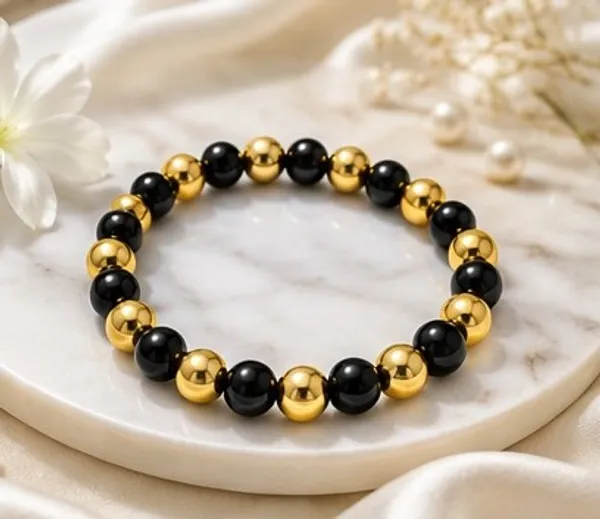 Golden_Hematite_and_Black_Beaded_Healing_Bracelet_-_Root_Chakra_Balance,_Grounding_Energy,_and_Protection_Stretch_Wristband_for_Men_and_Women