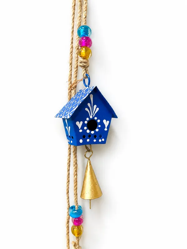 Handcrafted_Metal_Bird_House_Hanging_Wind_Chime_with_Bells_|_Multicolor_Wall_Hanging_Decor_|_44_x_2_Inches_|_Home,_Balcony_&_Garden_Decoration_(Pack_of_2)