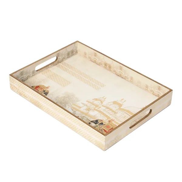 Cream_&_Gold_Wooden_Waterproof_Wooden_Enamel_Coated_Rectangular_Serving_Tray_With_Handles_For_Home_&_Dining_Table_,_Multipurpose_Tray_,_Serving_Tray_(_(38X28X5)Cm_)