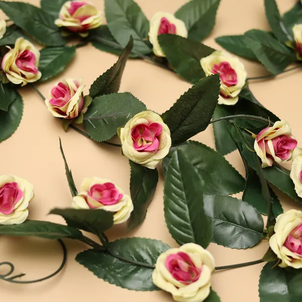 Artificial_Small_Velvet_Rose_Creeper_YellowPurple_Flower_Vine_With_Lush_Hanging_Floral_Design_For_Home_Wall_Decoration_Garden_Wedding_And_Events_Pack_of_5