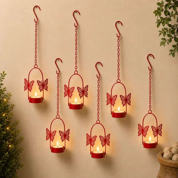 Set_of_6_Red_Butterfly_Hanging_Diya_&_Candle_Holders_–_Powder-Coated_Metal_Lanterns_for_Balcony,_Living_Room_&_Diwali_Decor