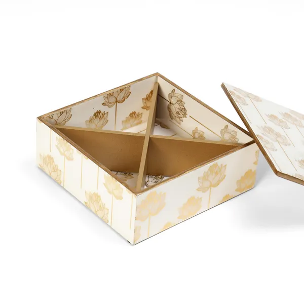 White_&_Gold_Wooden_Enamel_Coated_Premium_Waterproof_Multipurpose_Organizer_Box_,_Woodenbox_,_Dryfruit_Serving_Box_,_Square_Storage_Box_(_(25X25)Cm_)