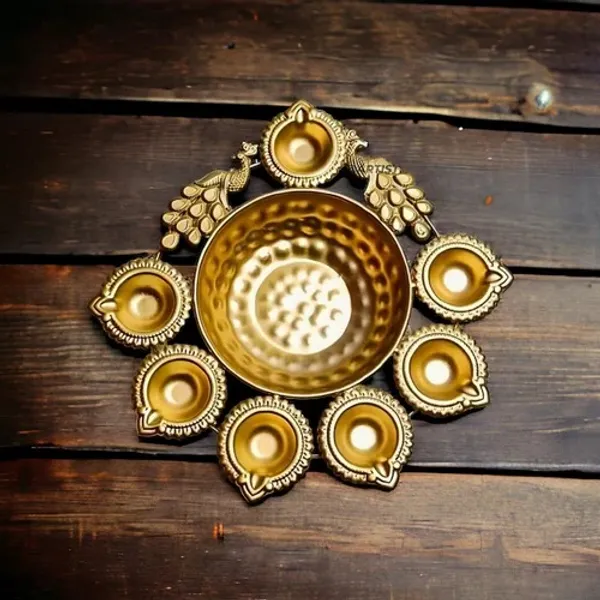 Metal_Golden_Urli_Peacock_Diya_Bowl_10_Inch_for_Diwali_&_Festive_Decoration_|_Pooja_Room,_Living_Room,_Home,_Office,_Balcony,_Indoor_Outdoor_Tealight_Candle_Holder_|Diwali_Gift