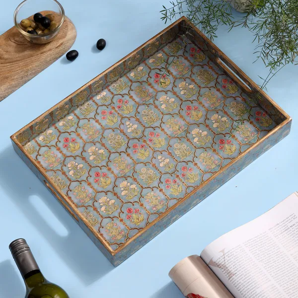 Multicolor_Wooden_Waterproof_Wooden_Enamel_Coated_Rectangular_Serving_Tray_With_Handles_For_Home_&_Dining_Table_,_Multipurpose_Tray_,_Serving_Tray_(_(38X28X5)Cm_)