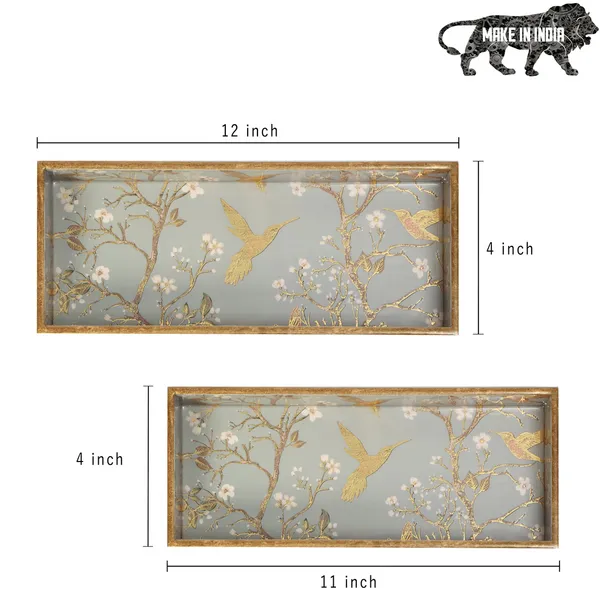 Wooden_Enamel_Coated_Rectangle_Set_of_2_Trays_|_Serving_Tray_for_Home_&_Dining_Table_|_Printed_Multipurpose_Trays__(12x5_,_11x4_Inches)