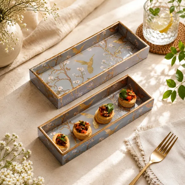 Wooden_Enamel_Coated_Rectangle_Set_of_2_Trays_|_Serving_Tray_for_Home_&_Dining_Table_|_Printed_Multipurpose_Trays__(12x5_,_11x4_Inches)
