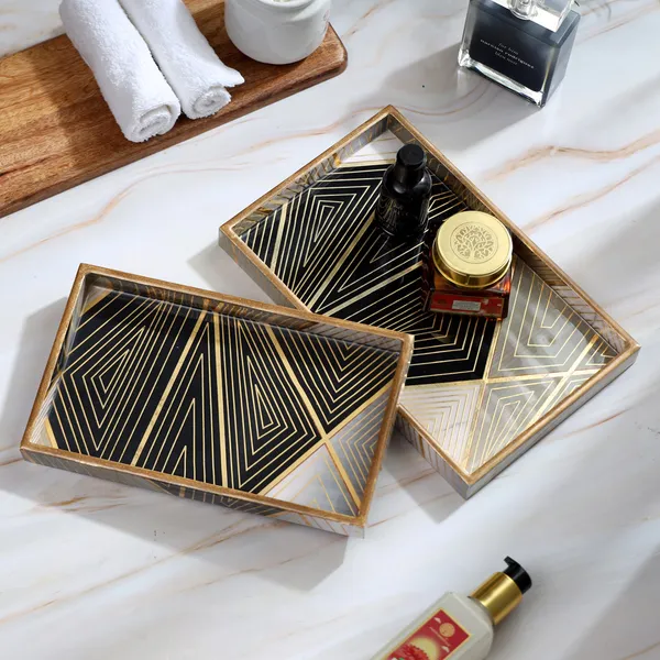 Wooden_Enamel_Coated_Rectangular_Set_of_2_Trays_|_Trending_Serving_Tray_for_Home_&_Dining_Table_|_Printed_Multipurpose_Trays__(10X6_,_11X7_Inches)