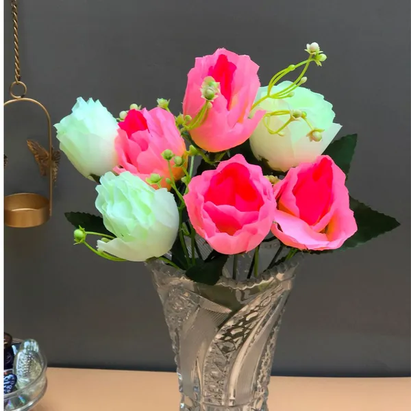 Artificial_Rose_Bouquet_Light_Pink_White_Floral_Bunch_With_Green_Leaves_For_Table_Decoration_Home_Styling_Wedding_Decoration_And_Party_Decor_Pack_of_2_(Vase_Not_Included)